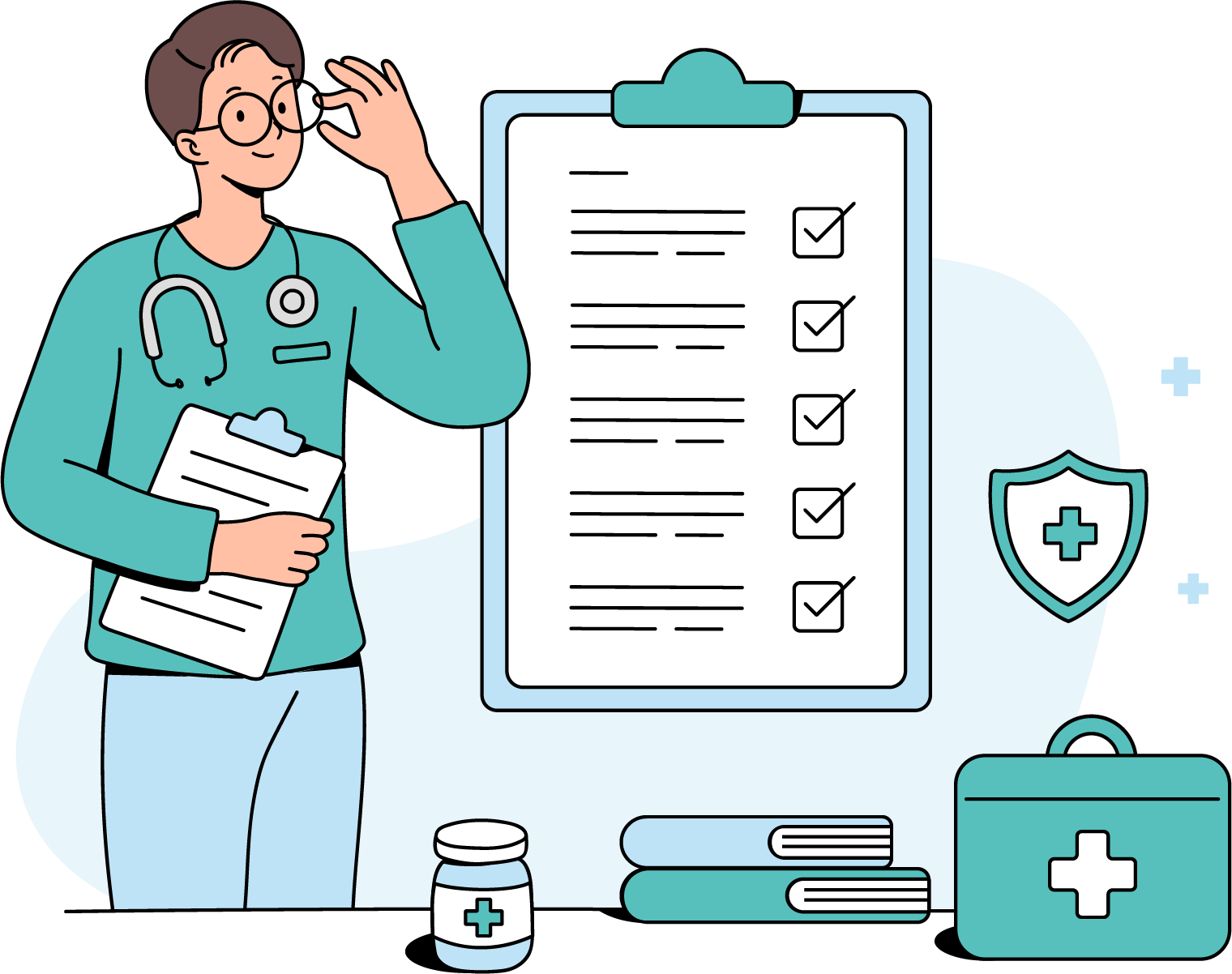 Médecin tenant un dossier médical illustrant la protection vaccinale